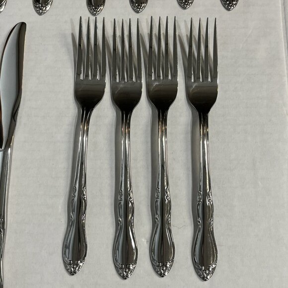 Rogers Stainless By Oneida Homestead 16‎ PC Set 4 Ea Place Setting - Picture 5 of 16